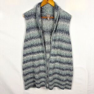 Chico's Sweater Vest Sz 3 (XL) Longline Office Boho Fall Chunky Cotton Lagenlook
